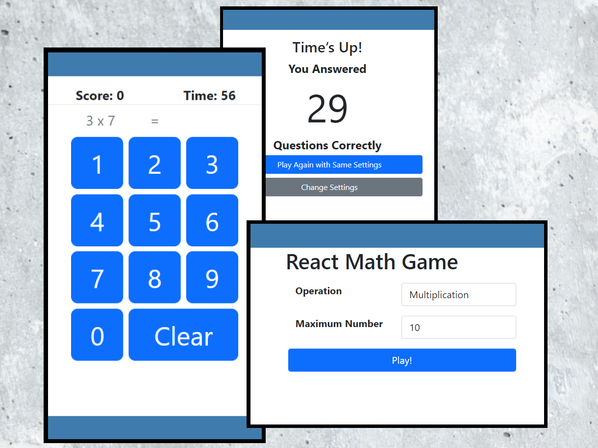 A math game made in React